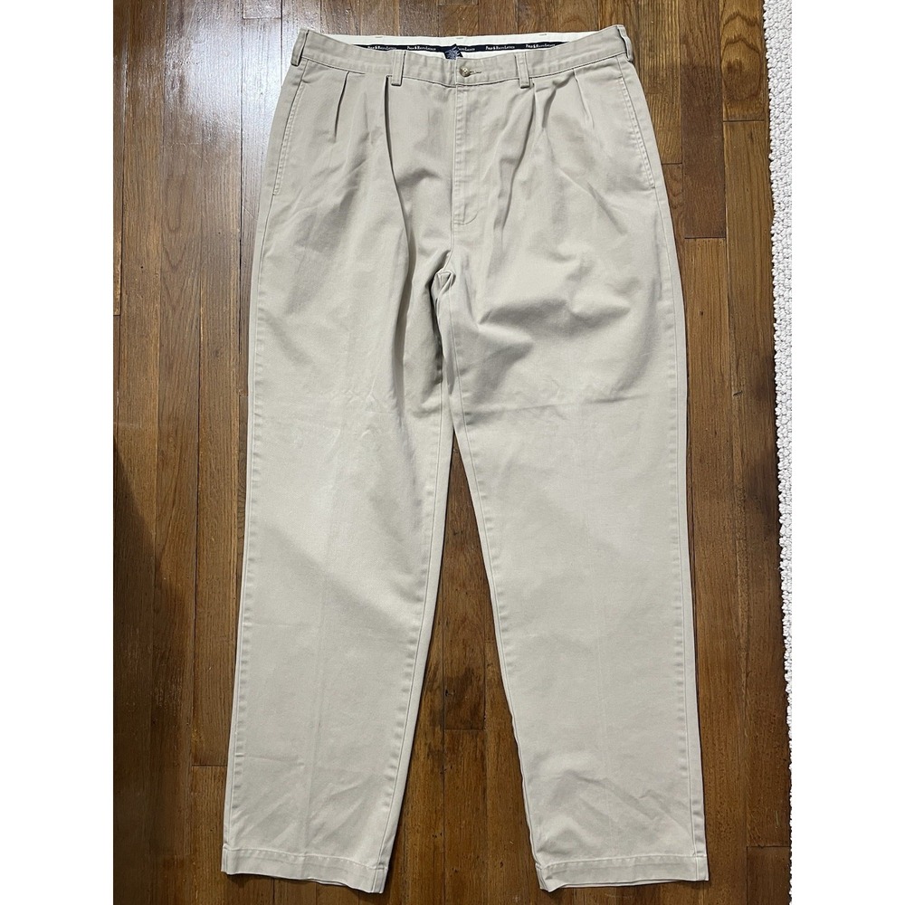 Vintage Polo Ralph Lauren Pants Mens 36x33 Andrew Chino Twill Double Pleated Y2K